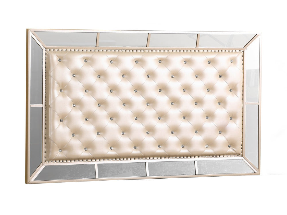 English Elm Contemporary Pearl Full Bed Off White - Spacious 64"H x 60"W x 87"D, Elegant Finish, Sturdy Build B078S00548