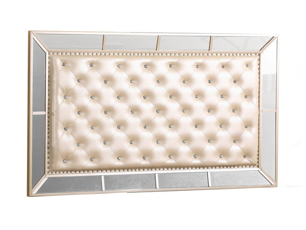 English Elm Elegant Pearl Queen bed with minimalist silhouette, durable particle board frame, easy assembly, modern charm Off White 84 L x 4 W x 10 H B078S00550