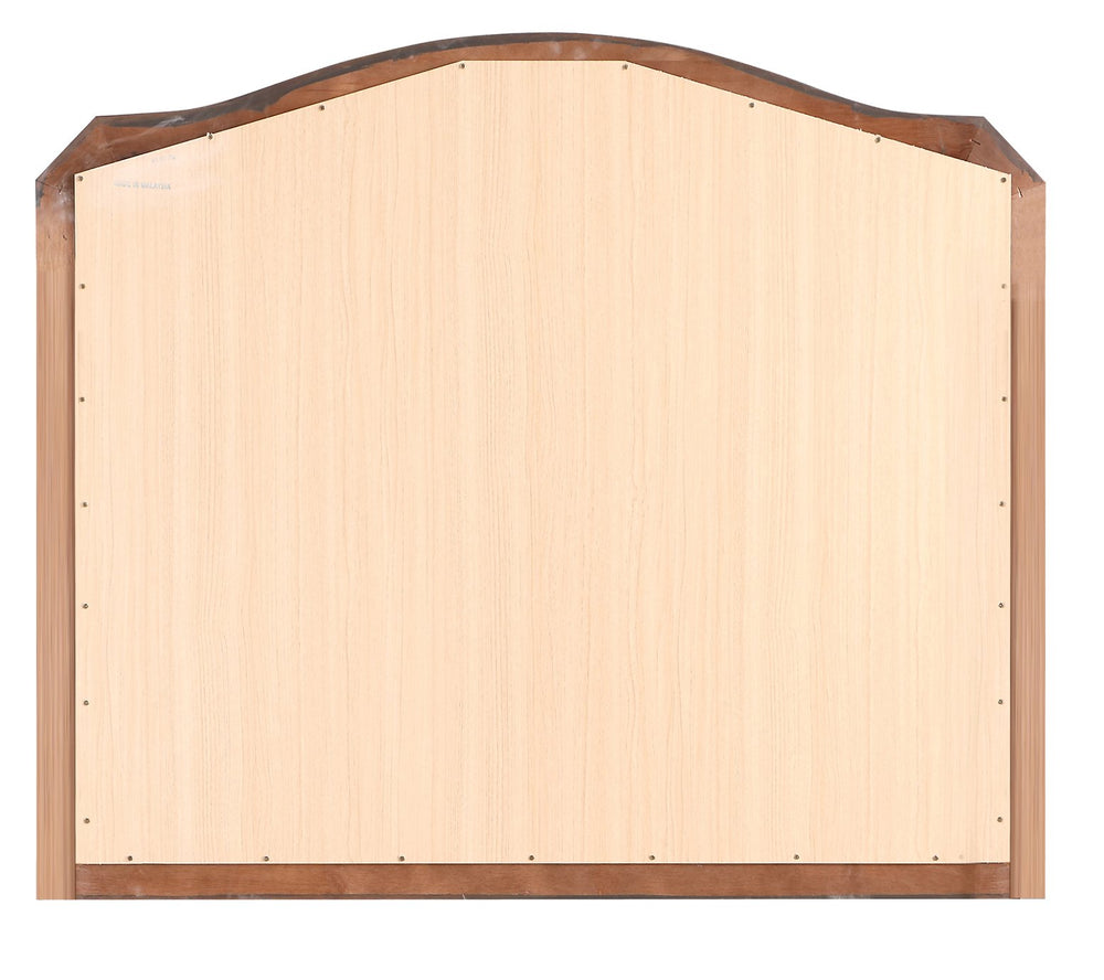 English Elm Triton Cappuccino Beveled Wall Mirror 36x42 with Nickel Hardware, Wood Veneer, Space-Saving Elegance B078118441