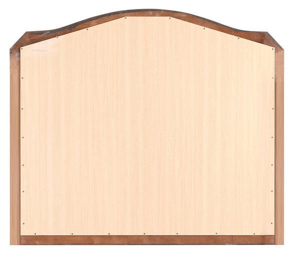 English Elm Triton Cappuccino Beveled Wall Mirror 36x42 with Nickel Hardware, Wood Veneer, Space-Saving Elegance B078118441