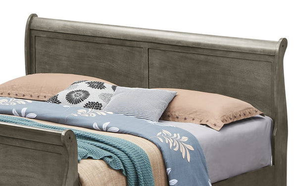 English Elm Elegant Traditional Gray Queen Bed Frame - Timeless Design, Durable Support & Easy Assembly Included! B078S00294