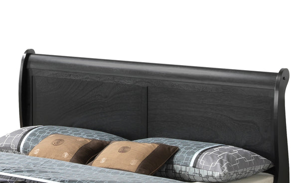 English Elm Elegant Black Traditional Bed Frame - Timeless Design, Durable Construction & Effortless Assembly! B078S00338