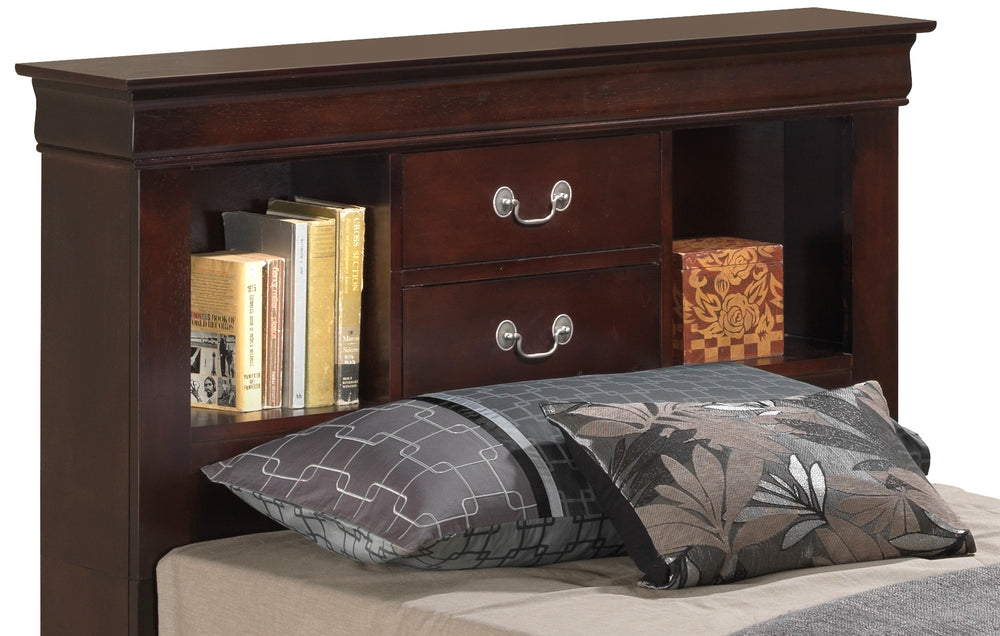English Elm Louis Louis Phillipe Twin Storage Bed Cappuccino with Headboard Drawers Hidden Shelf & Slats Included - Traditional Carved Design B078S00321