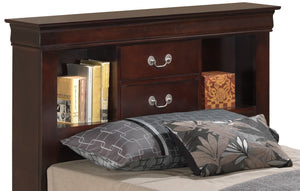 English Elm Louis Louis Phillipe Twin Storage Bed Cappuccino with Headboard Drawers Hidden Shelf & Slats Included - Traditional Carved Design B078S00321