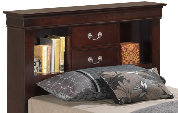 English Elm Louis Louis Phillipe Twin Storage Bed Cappuccino with Headboard Drawers Hidden Shelf & Slats Included - Traditional Carved Design B078S00321