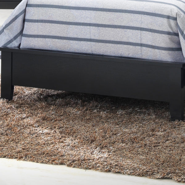 English Elm Chic Transitional Twin Bed Black MDF Frame 52"H x 43"W x 80"D, Durable, Easy Assembly, Modern Appeal B078S00155