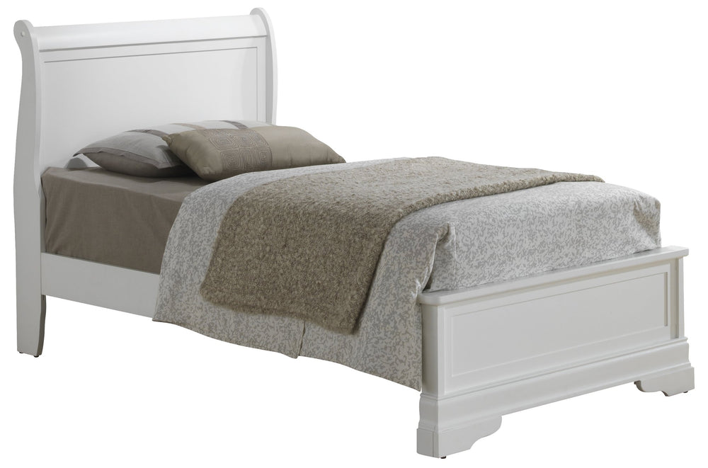 English Elm Timeless White Twin Bed Frame – Classic Durable Particle Board Design, Easy Assembly, Stable Support B078S00385