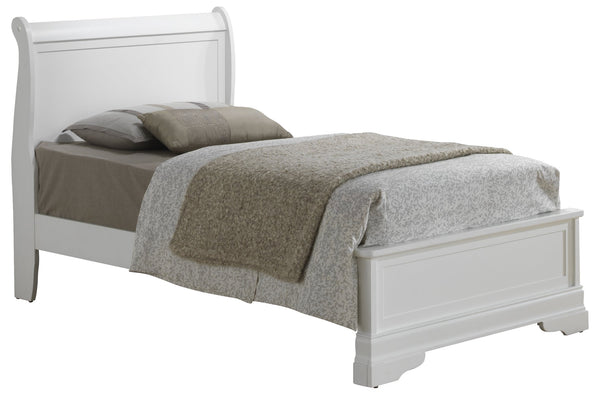 English Elm Timeless White Twin Bed Frame – Classic Durable Particle Board Design, Easy Assembly, Stable Support B078S00385