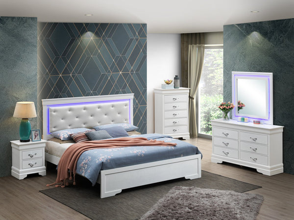 English Elm Transitional Full Bed in Champagne Finish — Durable Particleboard Frame, Timeless Style, Easy Assembly B078S00454