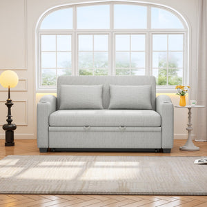 English Elm 101.2" Modular Chenille Sectional Sofa with Tufted Cushions and Deep Seating for Living Room White+Gray N719S001870K