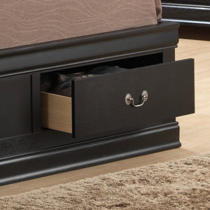 English Elm Traditional Queen Storage Bed with Elegant Finish, Timeless Design, Durable Construction, Built-In Organization Black 18 L x 27 W x 13 H B078S00342