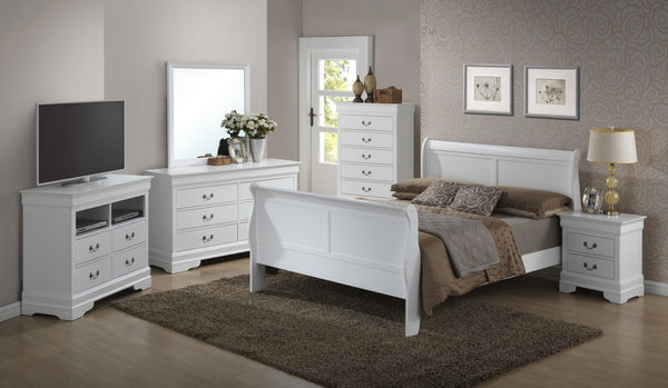English Elm Elegant King-Sized Traditional Bed In Bright White - Timeless Design With Durable Support & Style B078S00367