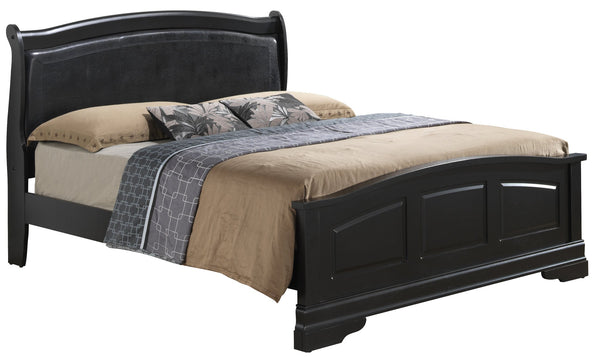 English Elm Elegant Traditional Black Full Bed - Timeless Design With Durable Frame For Ultimate Bedroom Comfort B078S00344