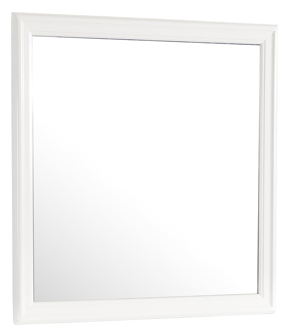 English Elm Louis Louis Phillipe G3190-M White Mirror with Wood Veneer Frame, Low-Distortion Glass, No Assembly Required B078118392