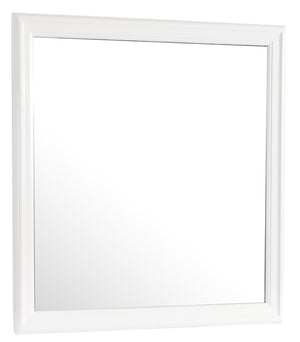 English Elm Louis Louis Phillipe G3190-M White Mirror with Wood Veneer Frame, Low-Distortion Glass, No Assembly Required B078118392