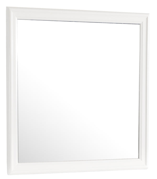 English Elm Louis Louis Phillipe G3190-M White Mirror with Wood Veneer Frame, Low-Distortion Glass, No Assembly Required B078118392