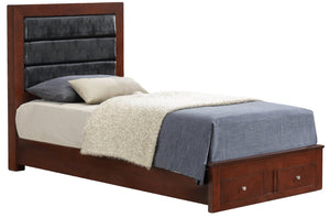 English Elm Transitional Twin Storage Bed In Rich Cherry Finish - Timeless Style & Ample Under-Bed Organization B078S00232-GIGA