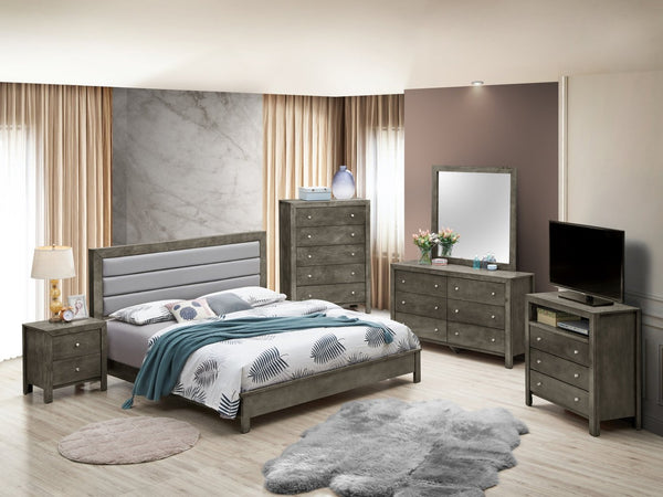 English Elm Stylish Gray Queen Bed – Contemporary Design With Sturdy Construction For Lasting Comfort & Elegance B078S00239-GIGA