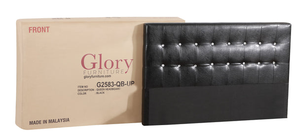 English Elm Stylish Transitional Twin Bed in Sleek Black PU Upholstery, 43"H x 41"W x 83"D, Durable Comfort B078118355