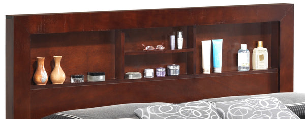 English Elm Elegant Cherry Transitional Queen Bed - Timeless Design, Sturdy Construction & Space-Saving Style B078S00227