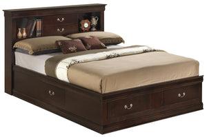 English Elm Louis Phillipe Full Storage Bed In Rich Cappuccino Finish – Elegant Design With Ample Organization Solutions B078S00318