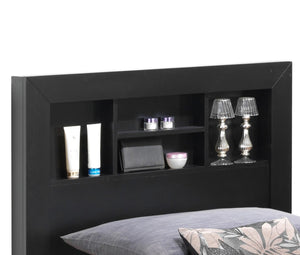 English Elm Stylish Twin Bed In Elegant Black Finish - Durable, Versatile Design Perfect For Any Bedroom Space B078S00252-GIGA