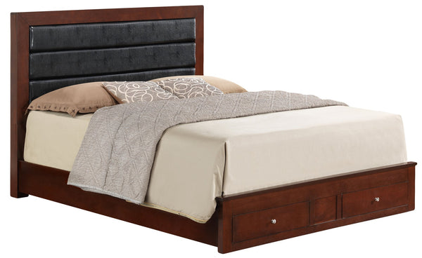 English Elm Elegant Cherry King Storage Bed - Stylish, Spacious Design With Built-In Storage For Organized Bedrooms B078S00230