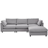 English Elm Upholstery Convertible Sectional Sofa, L Shaped Couch With Reversible Chaise