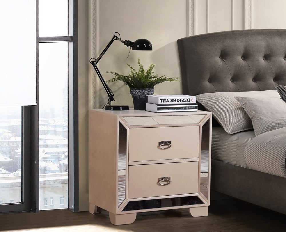 English Elm Contemporary Pearl Nightstand Off White 28"H x 28"W x 17"D – Durable Particle Board, Easy-Clean Finish B078118428