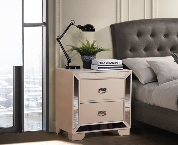 English Elm Contemporary Pearl Nightstand Off White 28"H x 28"W x 17"D – Durable Particle Board, Easy-Clean Finish B078118428
