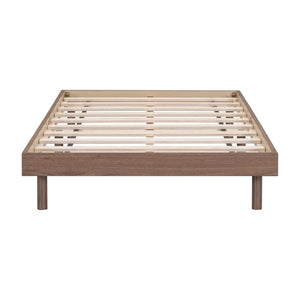 English Elm Modern Floating Twin Platform Bed Rubberwood Legs Low Profile Minimalist Frame Walnut W697123290