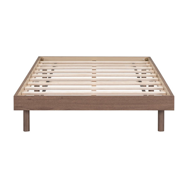English Elm Modern Floating Twin Platform Bed Rubberwood Legs Low Profile Minimalist Frame Walnut W697123290