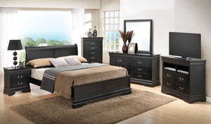 English Elm Traditional Queen Storage Bed with Elegant Finish, Timeless Design, Durable Construction, Built-In Organization Black 81 L x 6 W x 3 H B078S00353