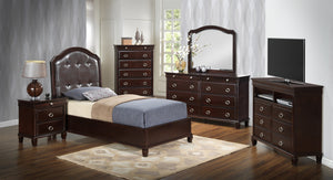 English Elm Charming Cappuccino Twin Bed Frame - Transitional Wood Design, Durable 57"H x 43"W x 82"D, Easy Assembly B078S00521