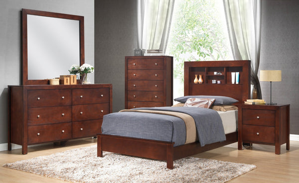 English Elm Transitional Cherry Twin Bed - Durable, Versatile Design For Cozy Bedrooms With Easy Assembly B078S00228-GIGA