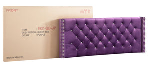 English Elm Tranquil Velvet Queen Bed With Storage, Purple Upholstered Headboard, Durable Transitional Design B078118301