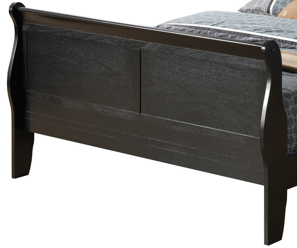 English Elm Elegant Black Traditional Bed Frame - Timeless Design, Durable Construction & Effortless Assembly! B078S00338