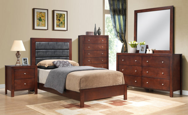 English Elm Charming King Bed In Rich Cherry Hue - Timeless Transitional Design For Elegant Bedrooms & Comfort B078S00222