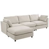 English Elm Upholstery Convertible Sectional Sofa, L Shaped Couch With Reversible Chaise