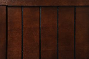 English Elm 1pc Contemporary Dining Table Plank Top Extends 64"–82" with 18" Leaf Tapered Block Feet Wood Finish Brown 68 L x 46 W x 10 H B011138068