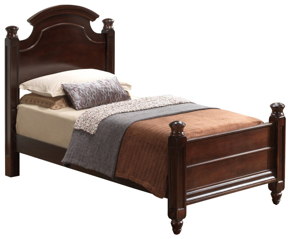English Elm Elegant Traditional Twin Bed In Rich Cappuccino - Timeless Design, Cozy Comfort, And Space-Saving Style B078S00434