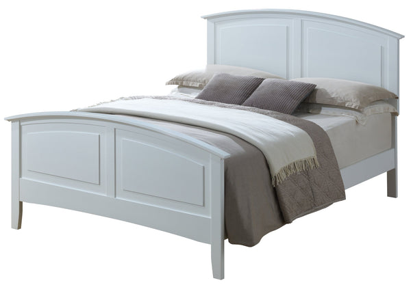 English Elm Charming Queen Bed Frame with Crisp Finish, 50"H x 68"W x 83"D, Sturdy Particleboard Construction White 5 L x 86 W x 8 H B078S00425