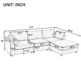 English Elm Upholstery Convertible Sectional Sofa, L Shaped Couch With Reversible Chaise