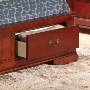 English Elm Traditional Full Storage Bed with Timeless Wood Finish, Built-In Drawers for Easy Bedding Organization and Durable Construction Cherry 18 L x 27 W x 13 H B078S00283