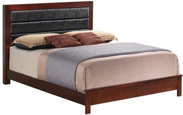 English Elm Elegant Transitional Queen Bed In Rich Cherry - Stylish & Sturdy Design For Any Bedroom Decor B078S00223