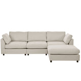 English Elm Upholstery Convertible Sectional Sofa, L Shaped Couch With Reversible Chaise