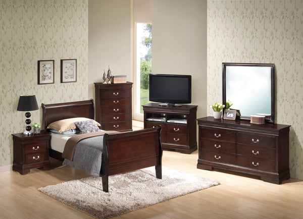 English Elm Louis Phillipe G3125A-Tb Twin Sleigh Bed In Cappuccino - Elegant Design For Timeless Comfort B078S00317