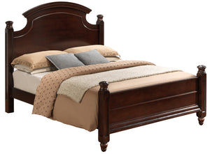 English Elm Cappuccino Traditional Full Bed Design with Durable Particle Board 58"H x 59"W x 83"D Easy Assemble B078S00431