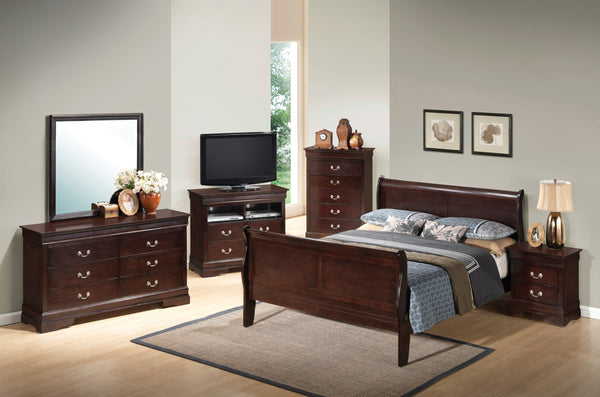 English Elm Louis Phillipe G3125A-Fb Full Sleigh Bed - Elegant Cappuccino Finish, Durable Design, Multiple Sizes Available B078S00314