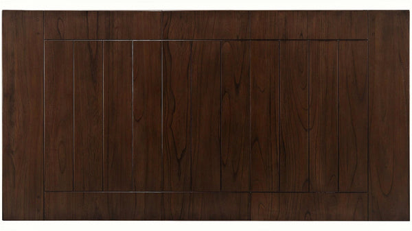 English Elm Contemporary 6pc Counter Height Dining Set with 18" Extendable Leaf, PU Upholstered Bench & 4 Chairs B011S00593